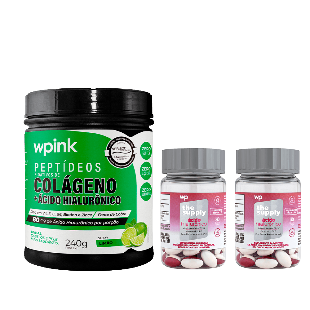 colágeno de limão - 240g + 2 ácidos hialurônicos - wp